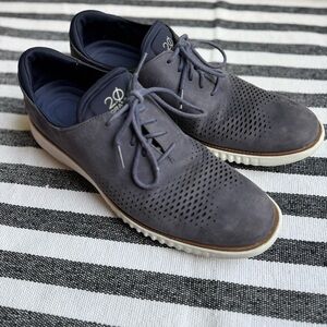 Cole Haan Mens 2.Zerogrand Lined Laser Wingtip Oxford Shoe Blue Size 11.5 C23806